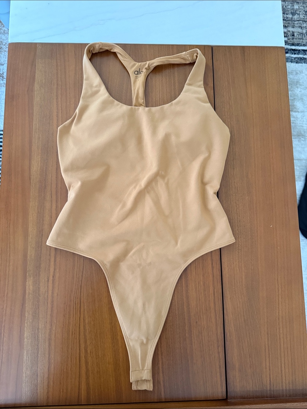 ALO Yoga Caramel Tan Racerback Bodysuit